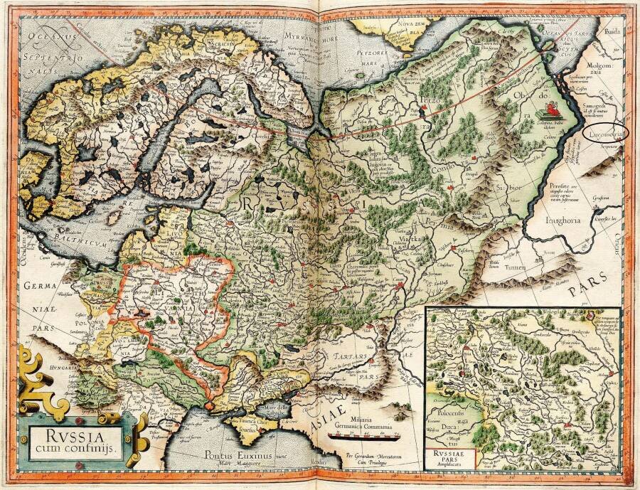 Карта России Герарда Меркатора
